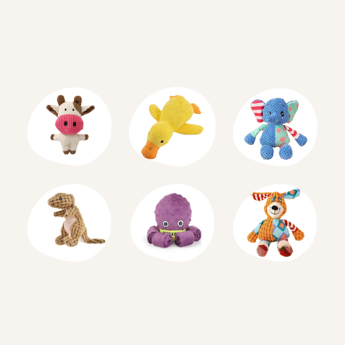 Peluches con forma de animales para perros